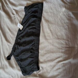 Abercrombie and Fitch XXL Black linen-blend asymmetrical one shoulder top